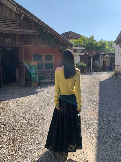 🗝️ 小性感顯瘦排扣大翻領針織上衣
