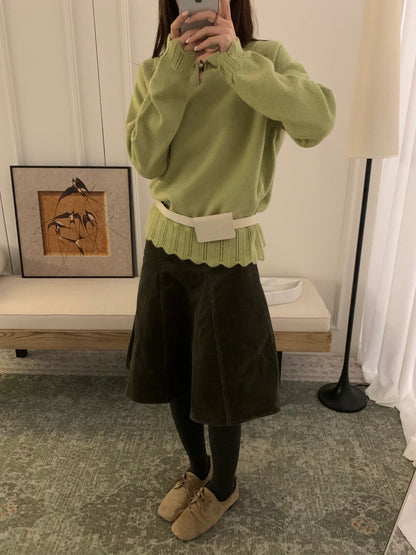 // 30%wool+30%raccoon鈎針衣擺一粒鈕翻領NT￼