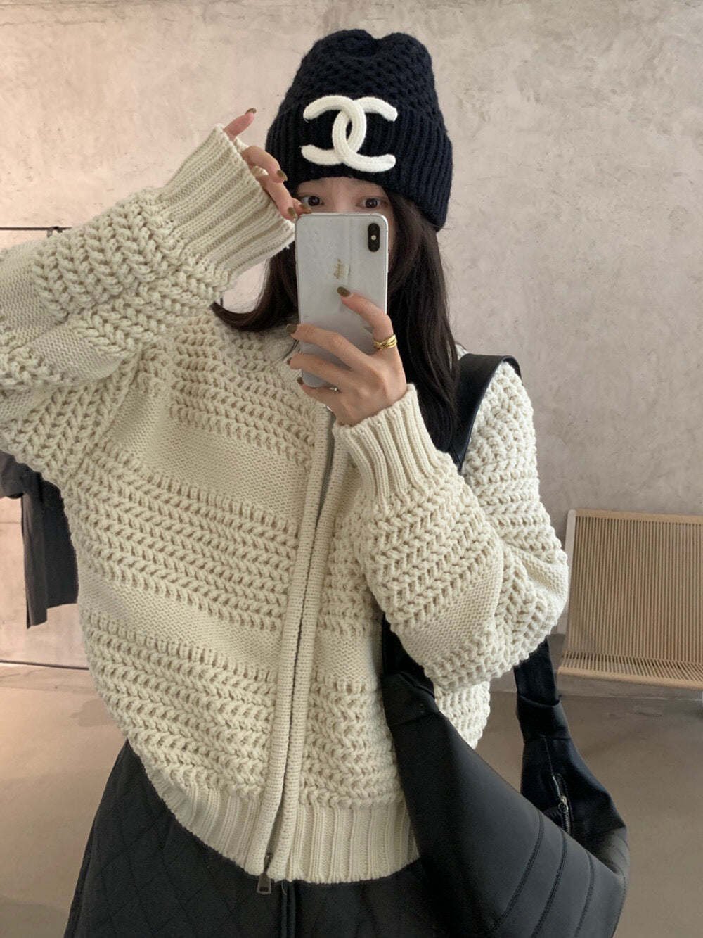 // 粗棒針特別織紋拉鍊CD