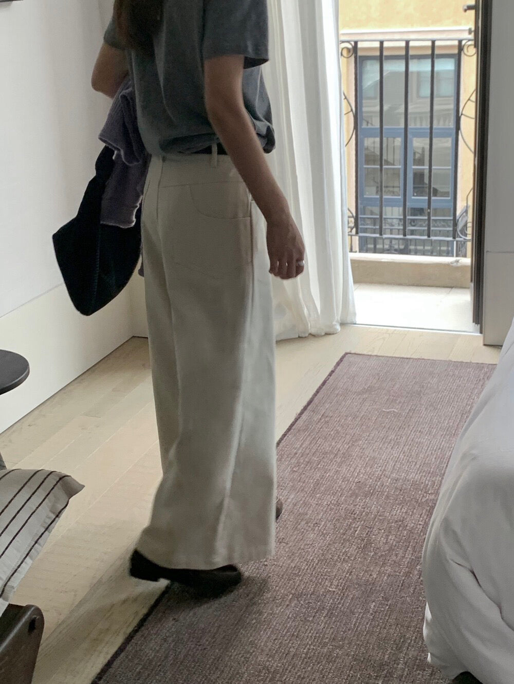 // 小個子必入九分闊腳褲(連腰帶)