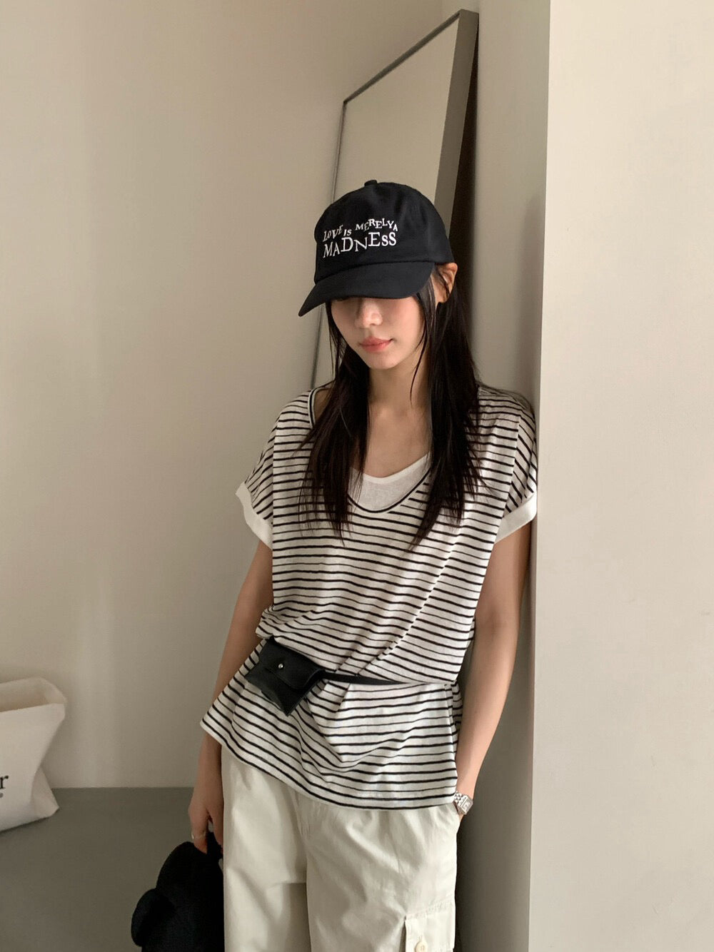 // 天絲麻假兩件親膚TEE