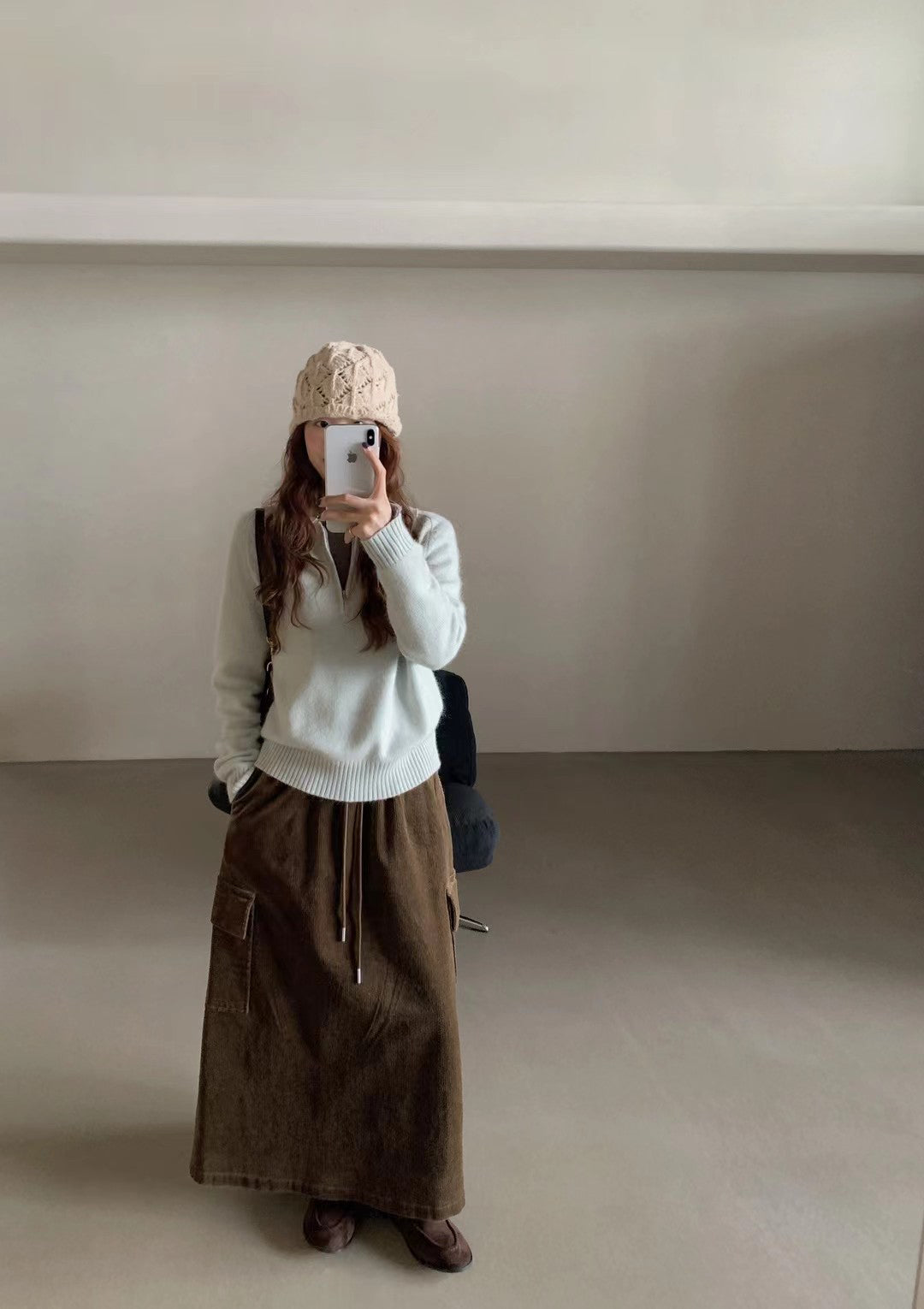 // raccoon+wool半拉鍊翻領高級感毛衣