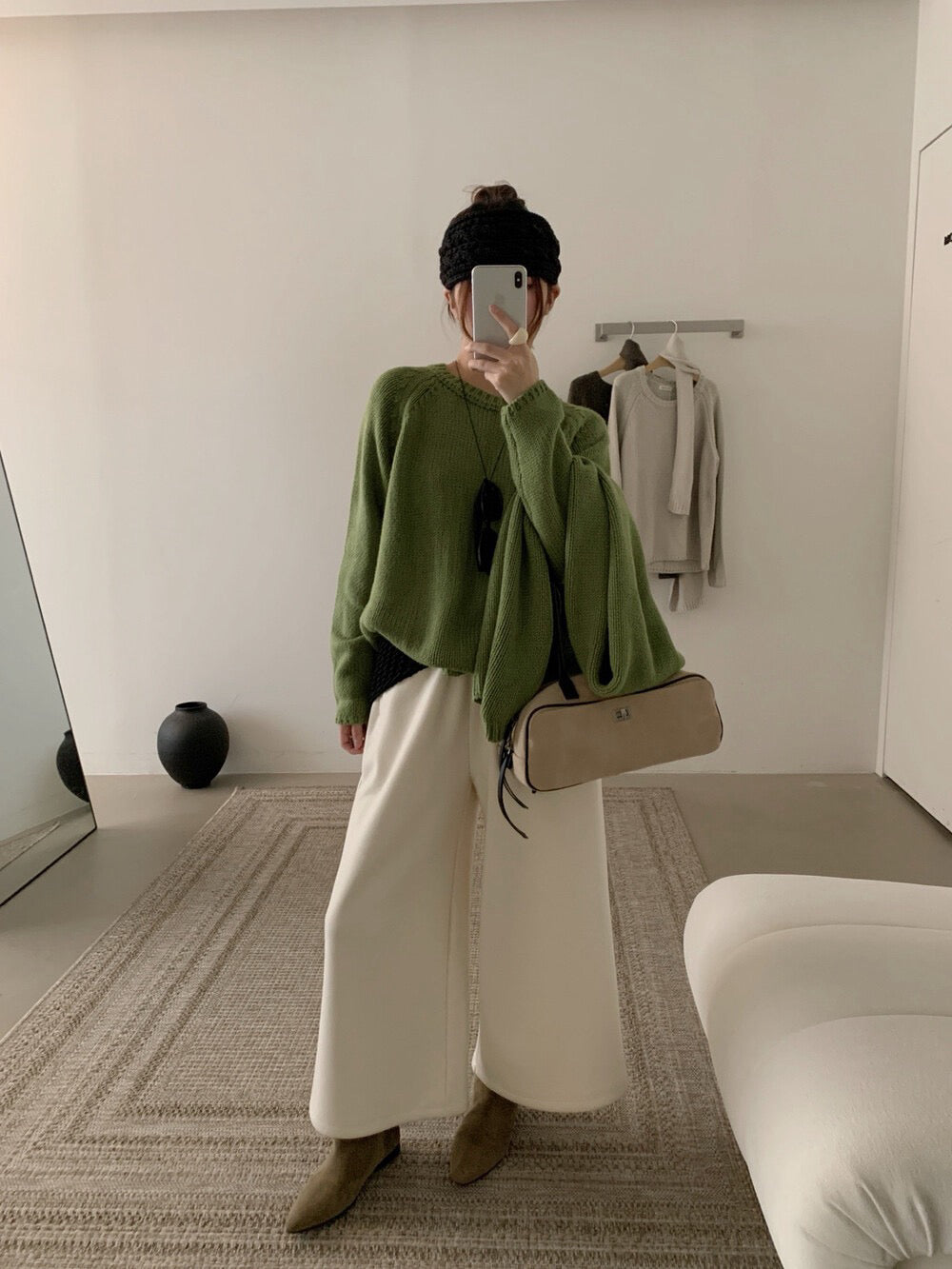 // 超軟糯後口袋羊毛糯米褲