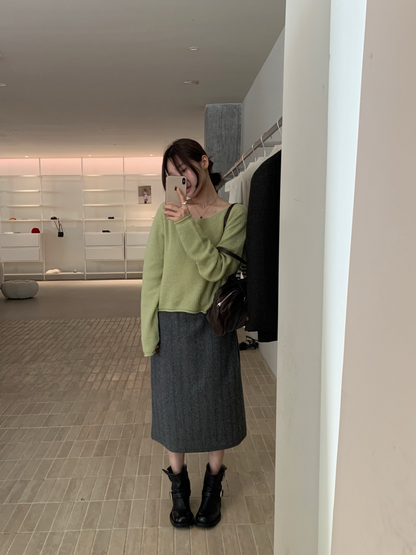 // 卷卷邊直坑紋14色短款NT