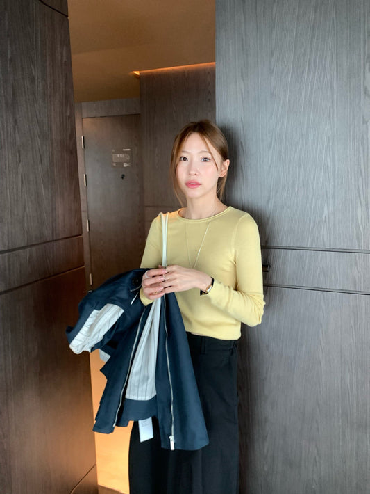 // 桑蠶絲+絲光羊毛親膚顯瘦薄針織￼