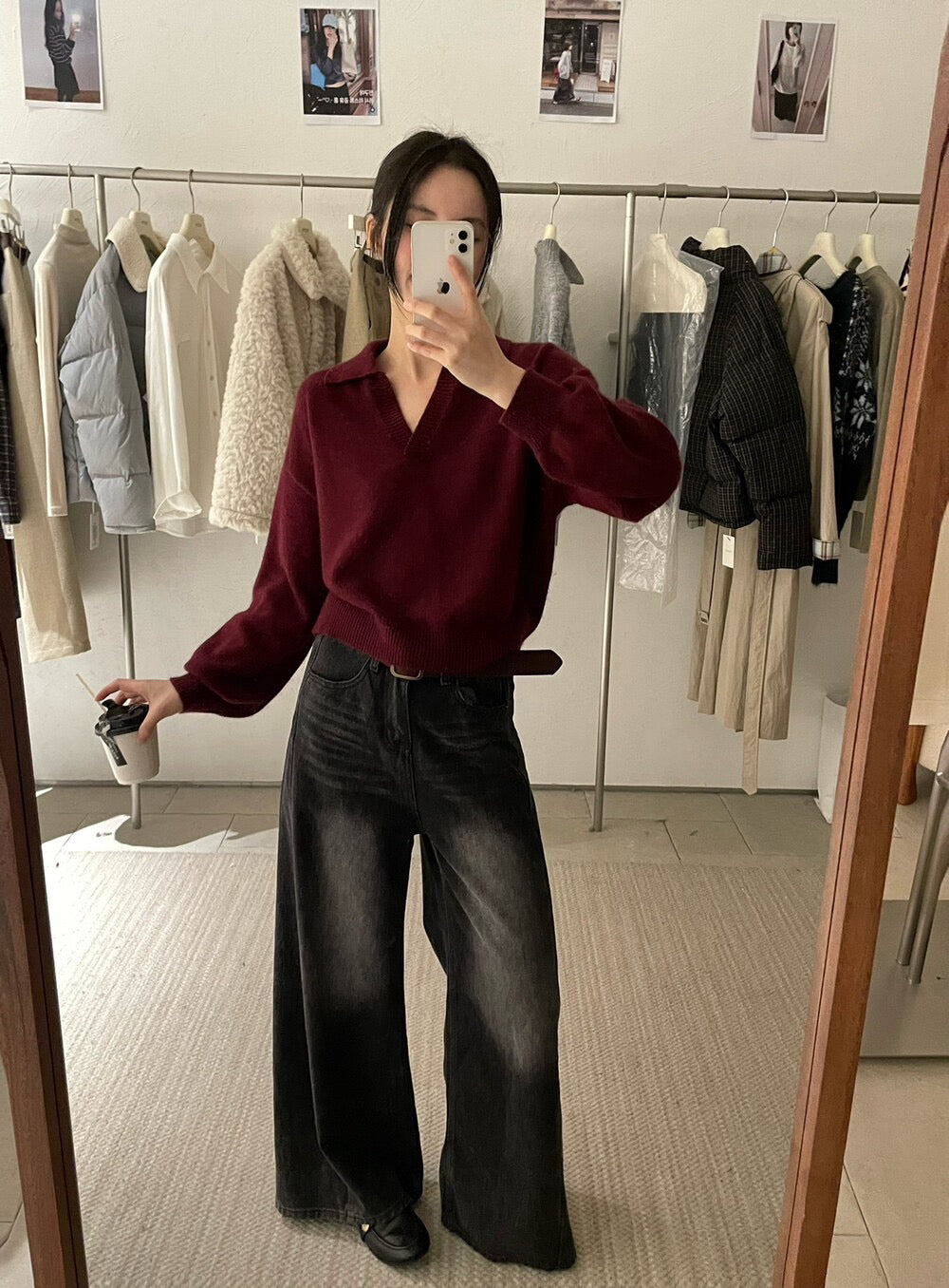 // 8%羊毛高級感小V翻領NT