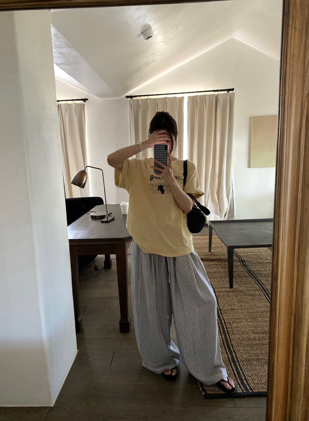 // 慵懶感棉麻直間休閒褲