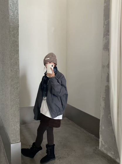 // 復古感做舊夾棉外套