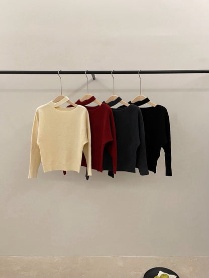 // 小性感斜肩掛頸窩夫紋NT