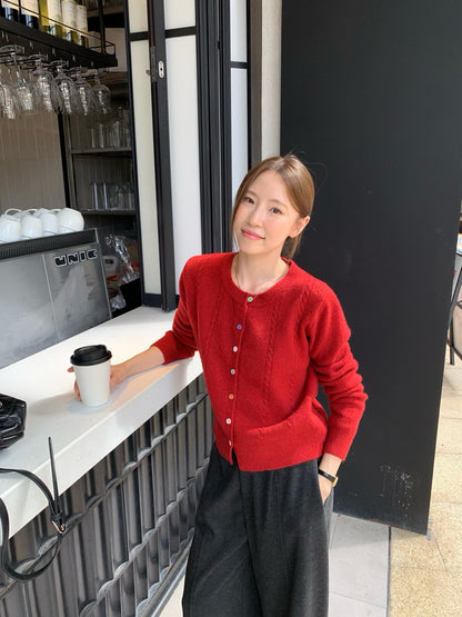 // 彩色鈕扣鏤空軟糯CD