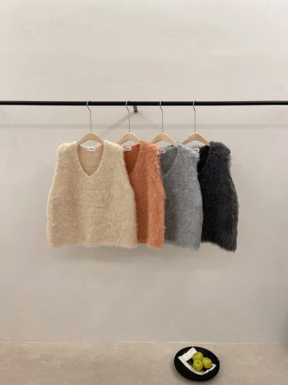 // 圈圈羊毛拉絨疊穿背心