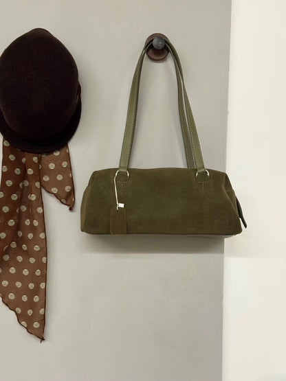 // 真皮麂皮絨bowling bag