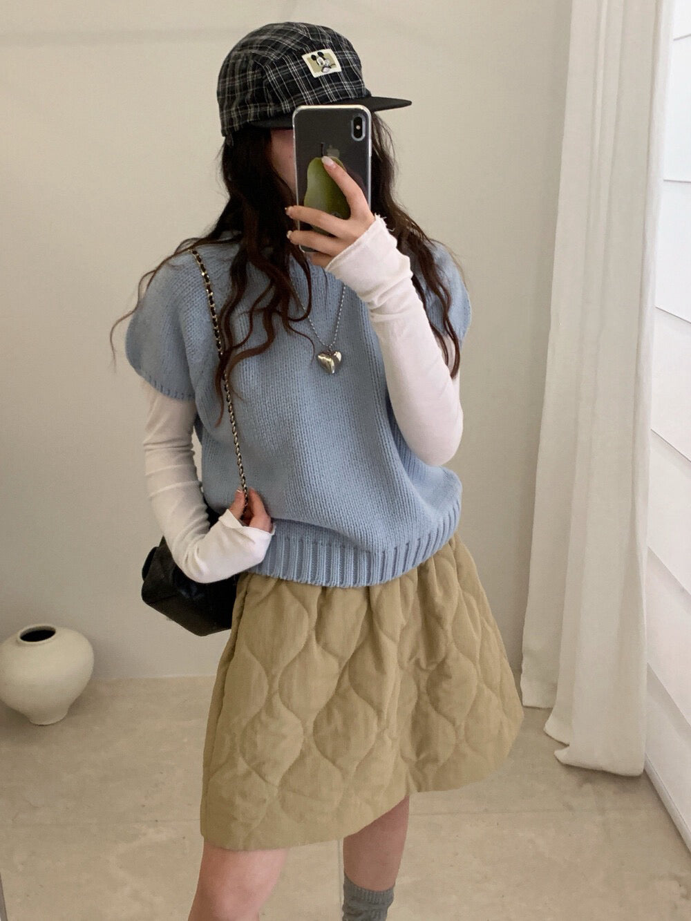 // 可疊穿粗織紋邊落肩短袖NT