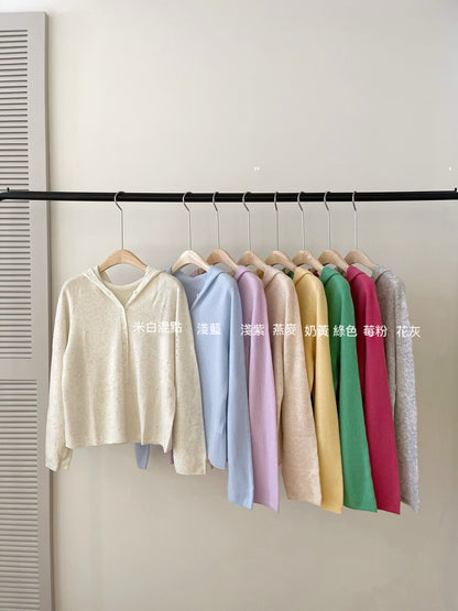 // 100%wool一體無縫連帽開胸NT