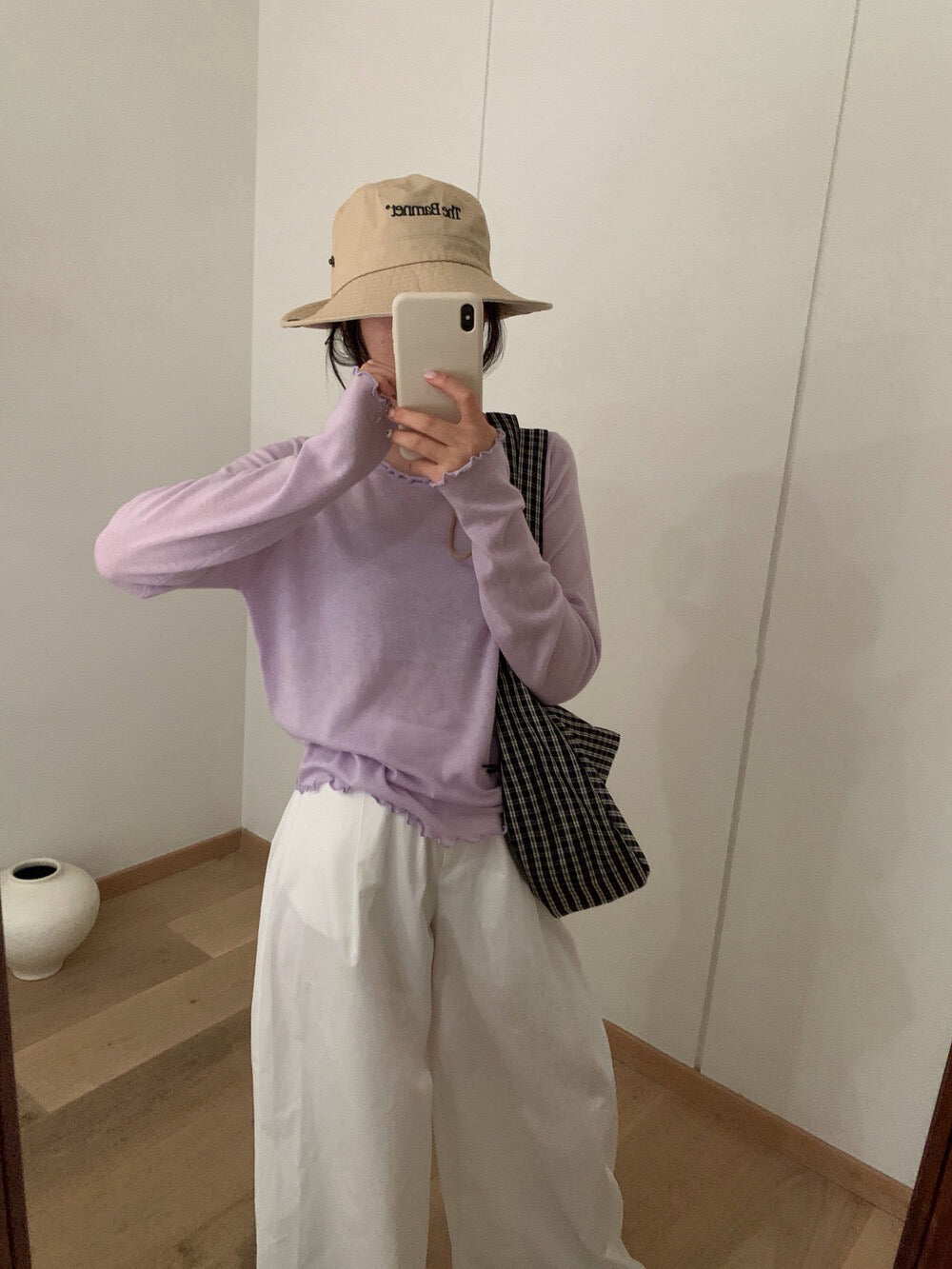 // 5%fine wool超親膚大彈性木耳邊TEE