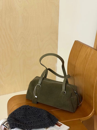 // 真皮麂皮絨bowling bag