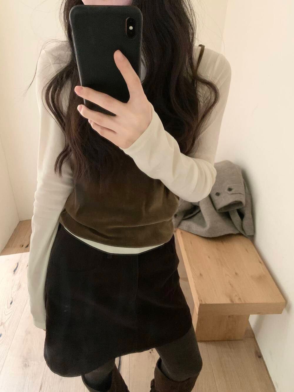 // 高級感絲絨疊穿小吊帶