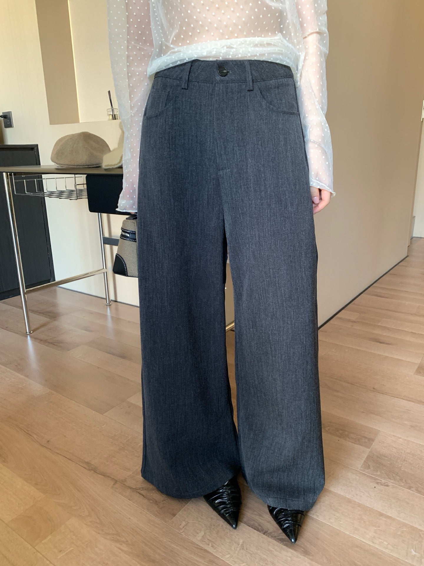 // 簡約淨版挺身全長西褲