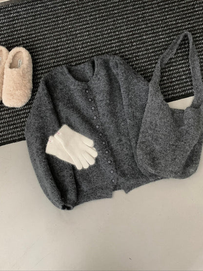 // 6%綿羊毛慵懶圓包扣CD(連單肩袋)