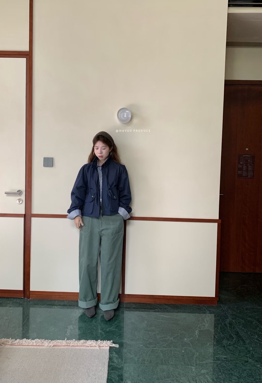 // 小個子必入短款立領口袋外套
