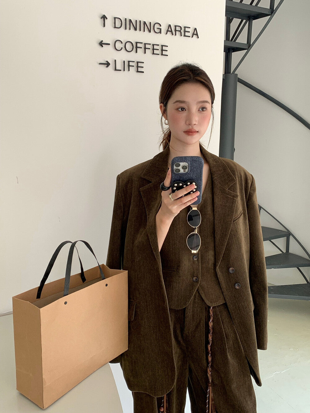 // 超美雪尼爾絨馬甲+褲+外套SET(外套可分開單買)