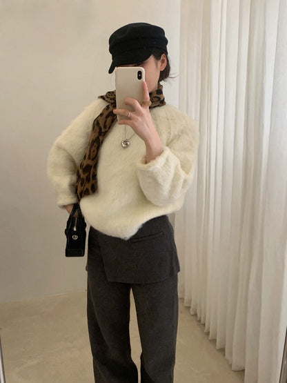 // 溫柔拉毛軟糯感毛衣