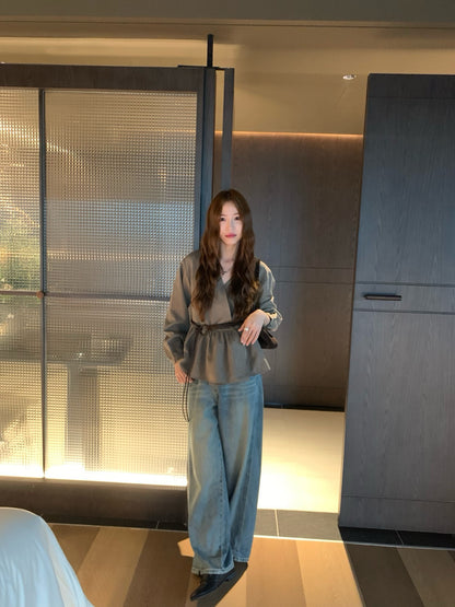 // 連腰帶法式氣質一件式BL