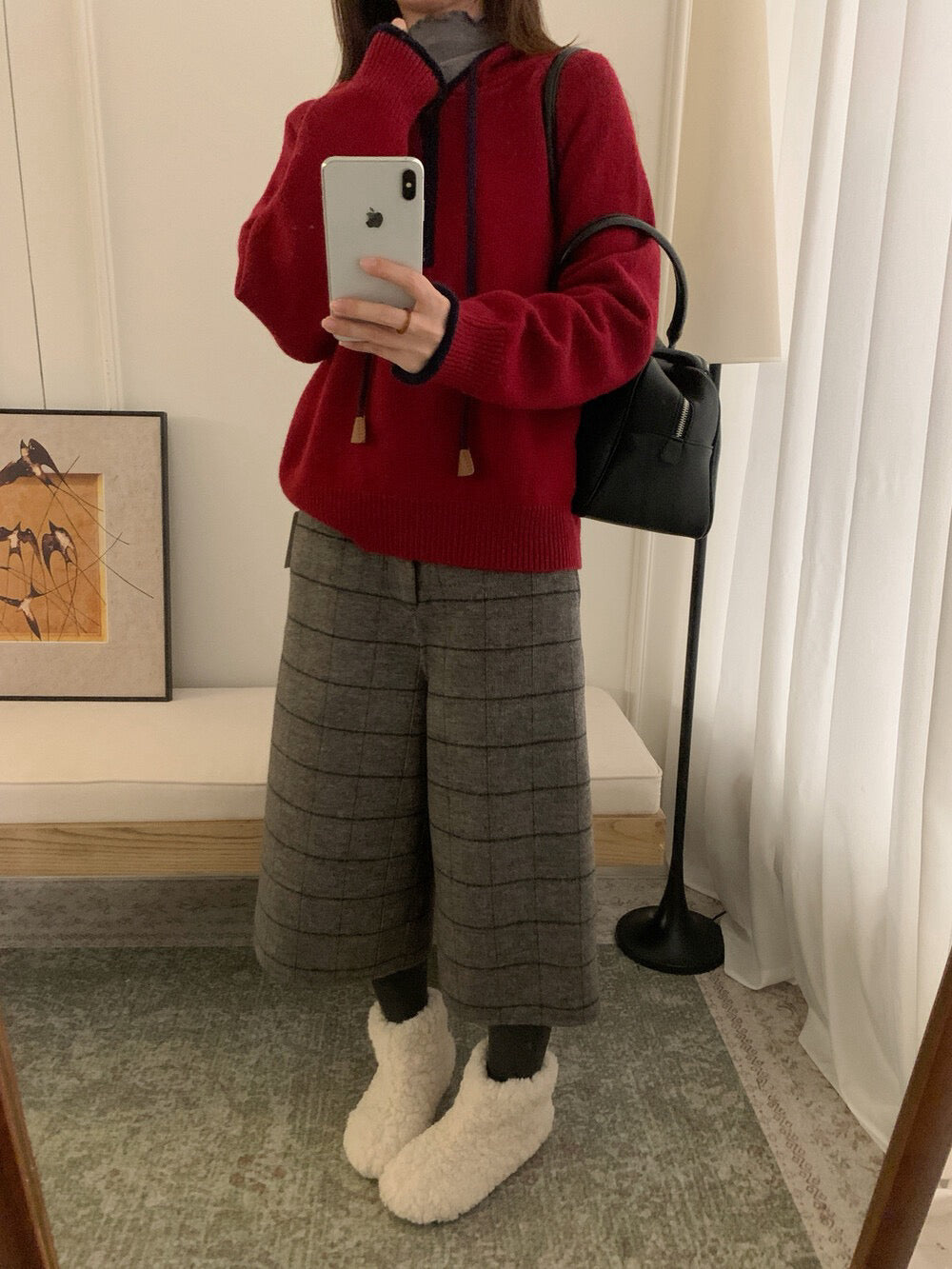 // 30%raccoon撞色邊連帽毛衣