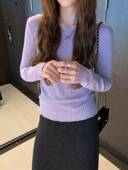 (部分現貨) // 直坑紋小設計U背TEE