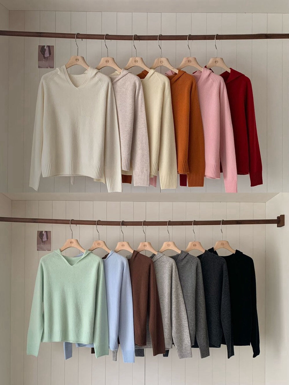 // 100%綿羊毛無縫一體連帽NT