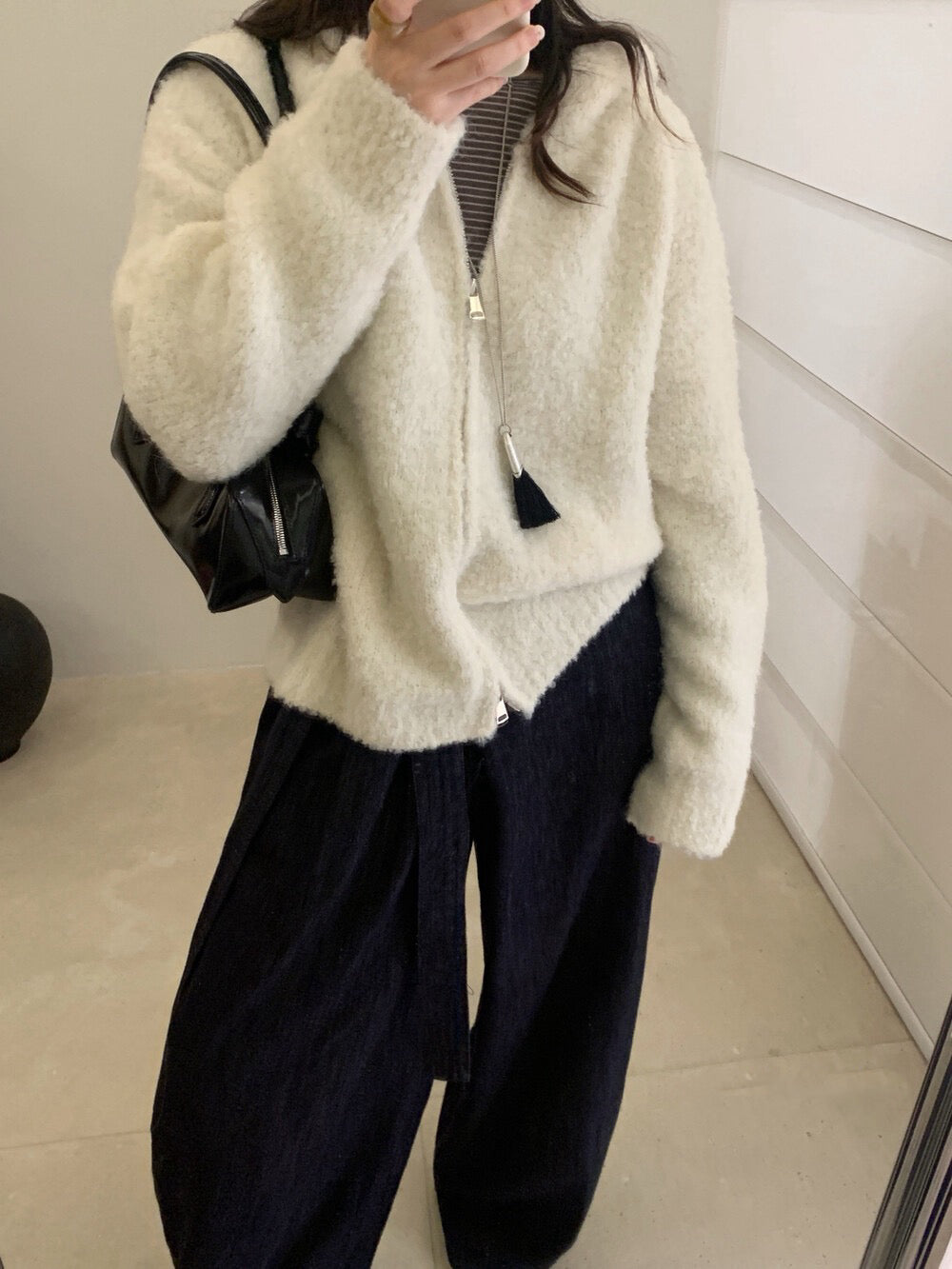 // 超軟糯圈圈羊毛連帽拉鍊CD