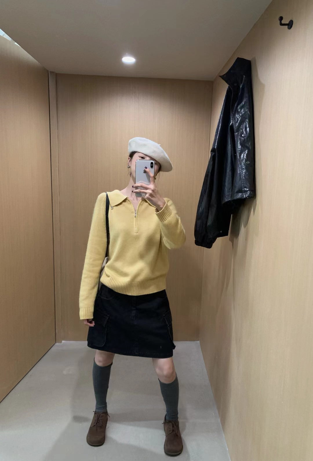 // raccoon+wool半拉鍊翻領高級感毛衣