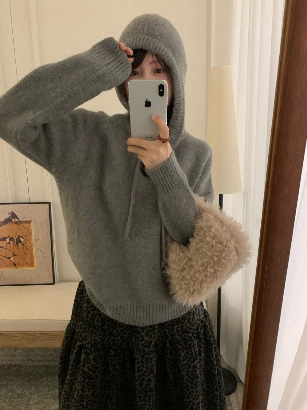 // 6%兔毛溫柔感連帽毛衣