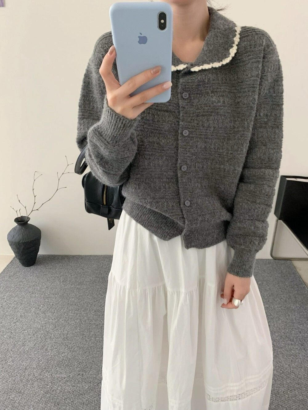 // 超精緻鈎花邊圓翻領特別織紋CD