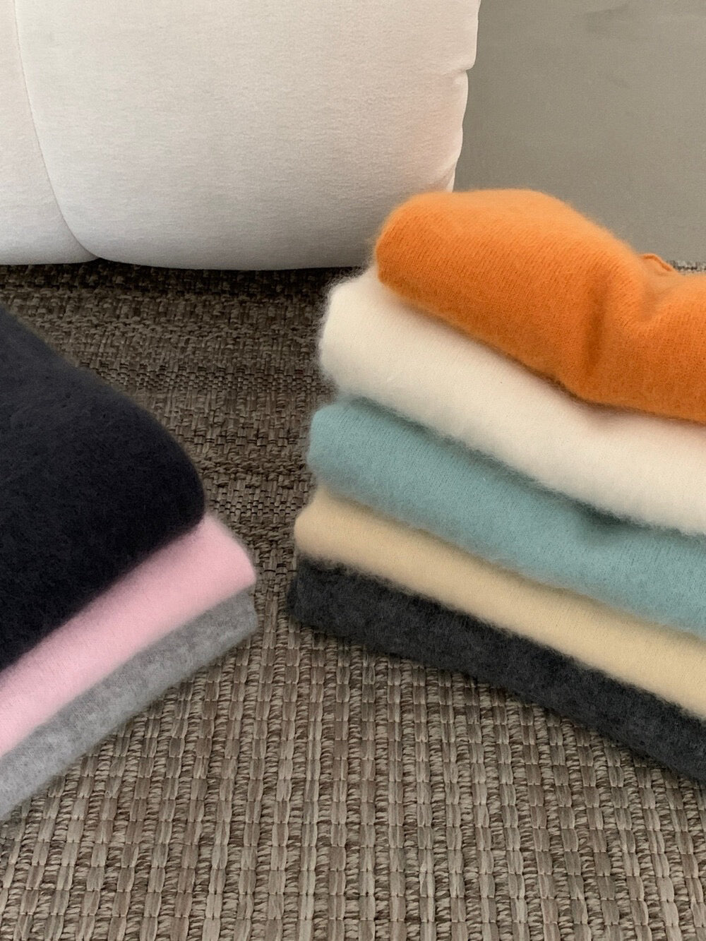// 95%wool+5%cashmere拉絨工藝小高領針織NT