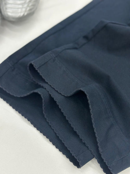 // 褲型超好簡約花邊直腳九分褲