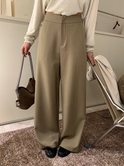 (現貨) // 超顯腿直光版垂感西褲