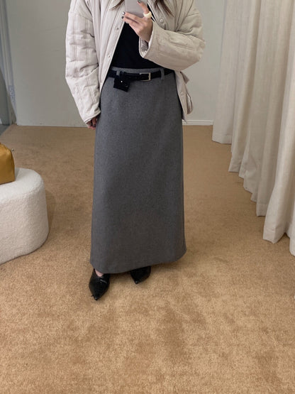 // 50%wool解鎖一切秋冬配搭的長款直筒裙
