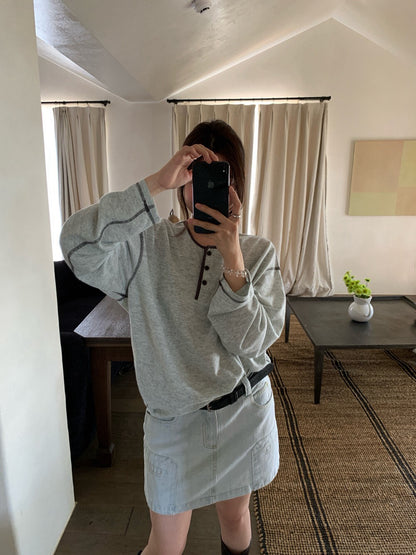 // 美式復古洗水口袋牛仔短裙