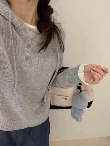 // 100%wool半鈕扣連帽NT