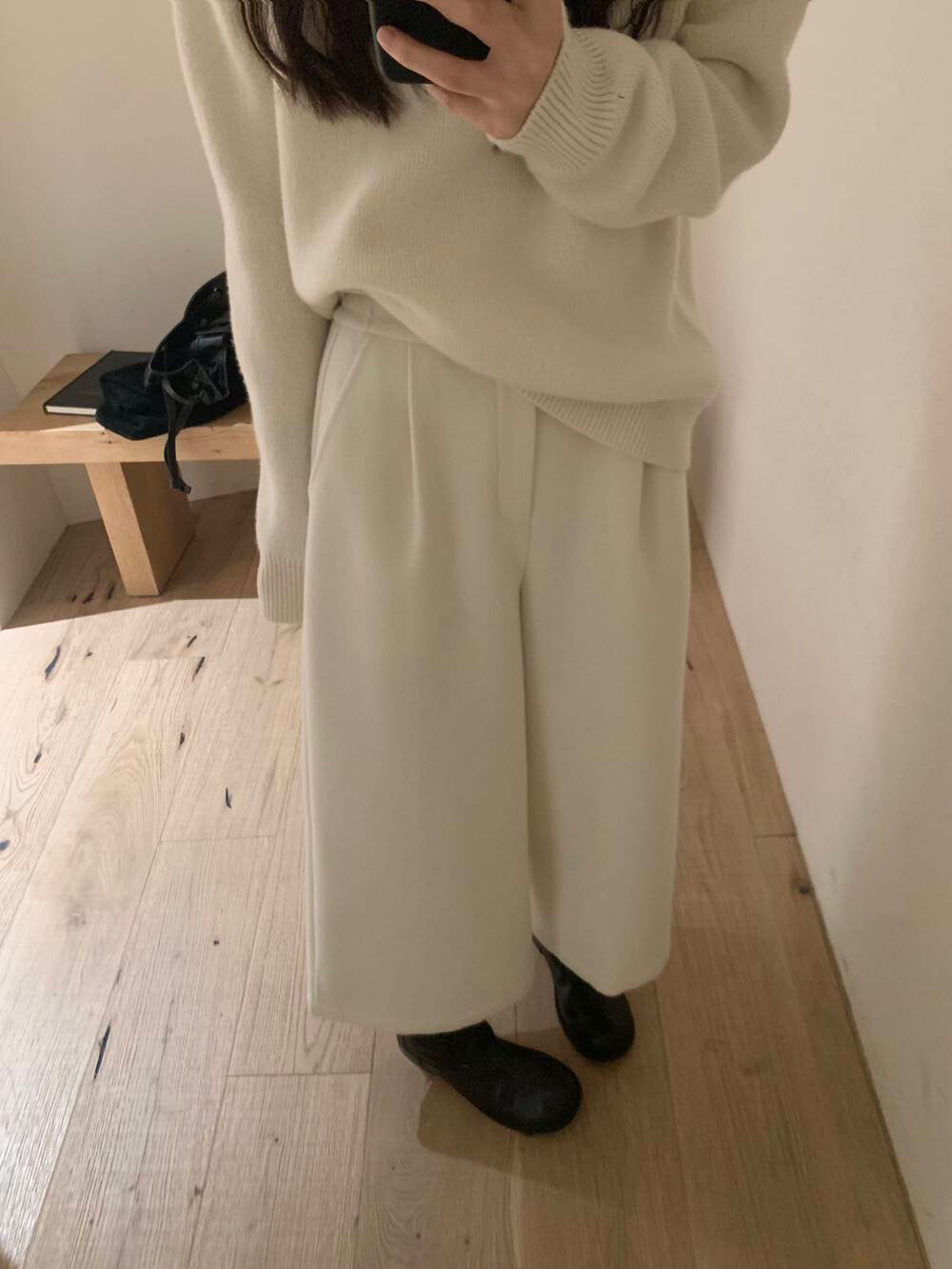 // 10%羊毛小個子必入八分毛呢褲