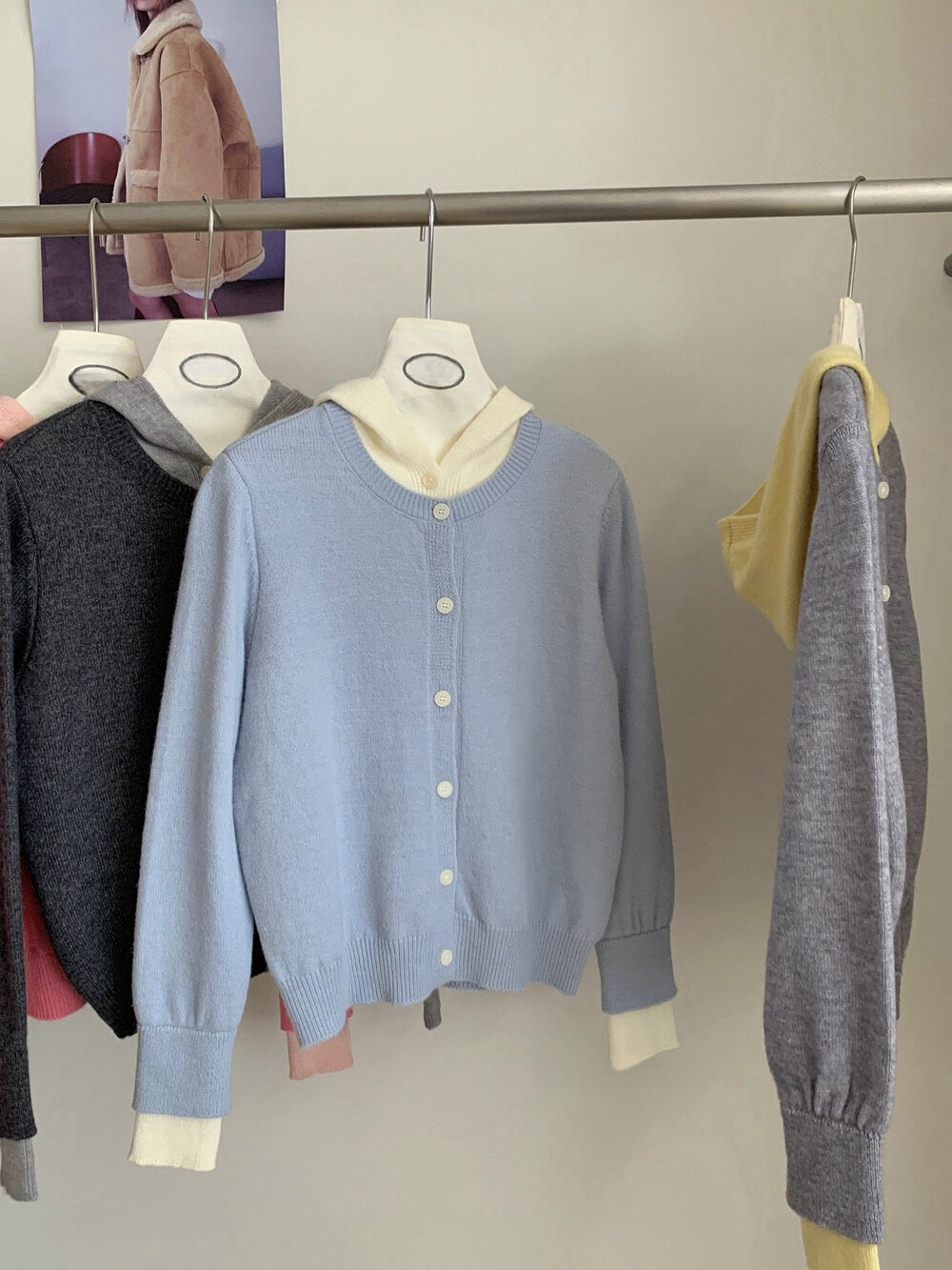 // 超美配色假兩件連帽外套NT