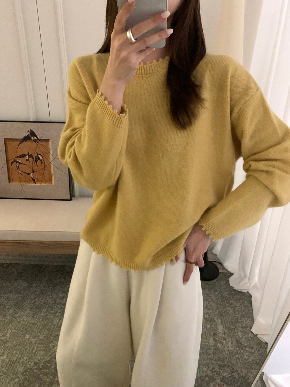 // 30%綿羊毛不規則鬚鬚邊毛衣