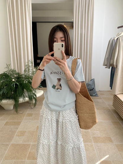 🐕 可愛眼鏡小狗印花TEE