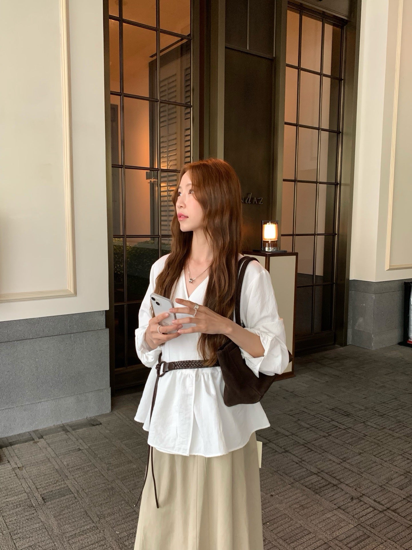 // 連腰帶法式氣質一件式BL