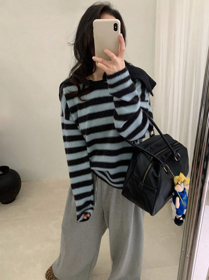 // 100%羊毛可拆領子柔軟間條NT