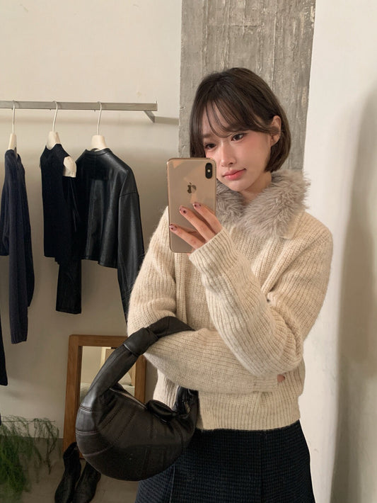 // 20%羊毛高質可拆毛毛領CD