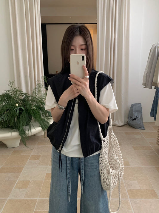 ⚾️ 內間條設計背心拉鍊外套