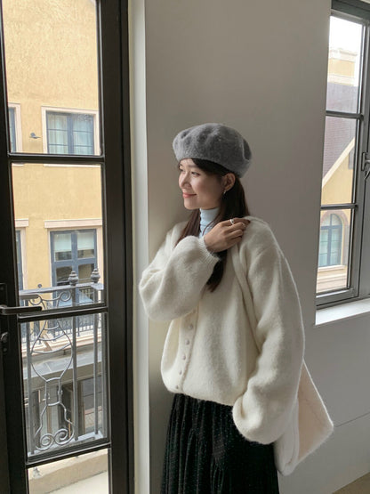 // 6%綿羊毛慵懶圓包扣CD(連單肩袋)