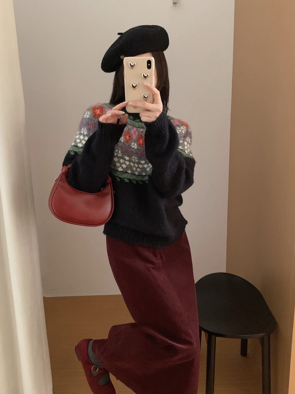 // 配色超美的復古圖案毛衣